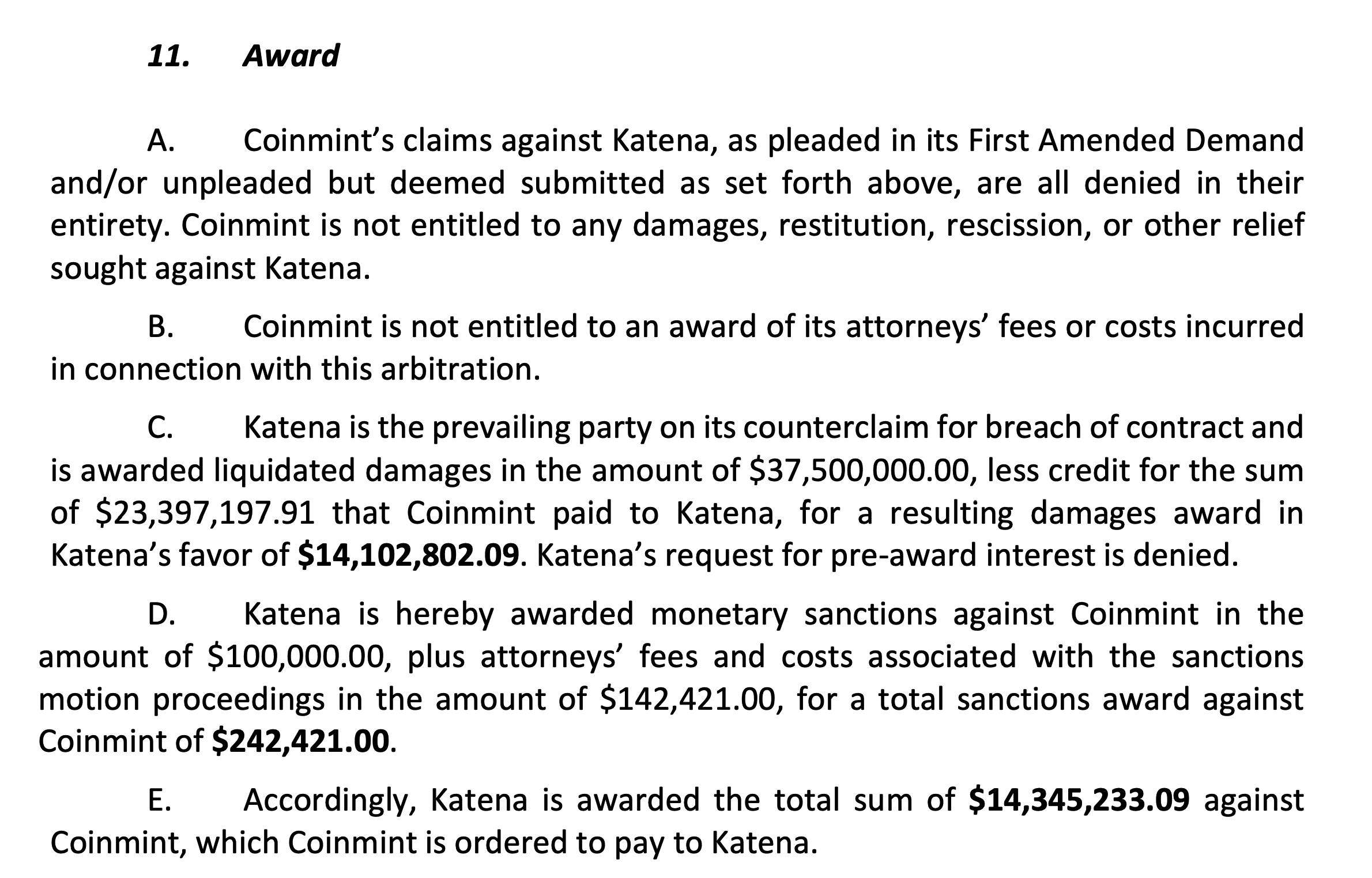 Coinmint v.s Katena