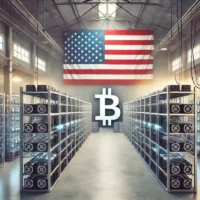 bitcoin mining US flag